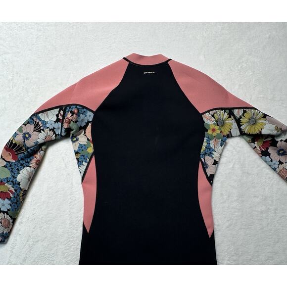 O'NEILL BAHIA 1.5 L/S Full Zip Neo Jacket - BLK/TWIGGY/TEAROSE Size 10 - Picture 2 of 7